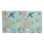 Kwallen koraal en tropische vissen kussensloop (Achterkant-Rechts)