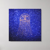 Kwallen Marine Zee Ocean Life Pink Rose Gold Canvas Afdruk (Voorkant)