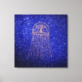 Kwallen Marine Zee Ocean Life Pink Rose Gold Canvas Afdruk