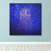 Kwallen Marine Zee Ocean Life Pink Rose Gold Canvas Afdruk (Insitu (Houten vloer))