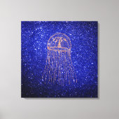 Kwallen Marine Zee Ocean Life Pink Rose Gold Canvas Afdruk (Voorkant)