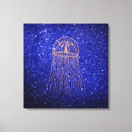 Kwallen Marine Zee Ocean Life Pink Rose Gold Canvas Afdruk