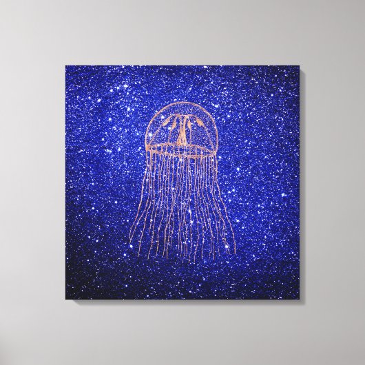 Kwallen Marine Zee Ocean Life Pink Rose Gold Canvas Afdruk (Voorkant)