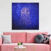 Kwallen Marine Zee Ocean Life Pink Rose Gold Canvas Afdruk (Insitu (Woonkamer))