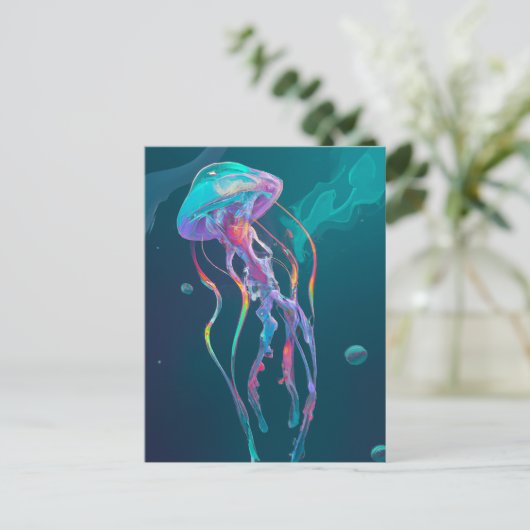 kwallen met regenboogleed briefkaart (Staand voorkant)