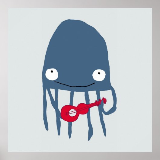 kwallen met Ukelele Poster bij de marine (Voorkant)