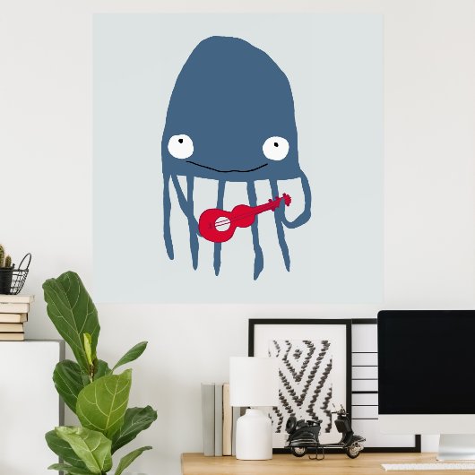 kwallen met Ukelele Poster bij de marine (Thuiskantoor)
