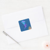 Kwallen onder water met een wisselend humeur vierkante sticker (Envelop)