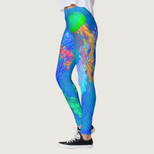 Kwallen op blauw - Leggings