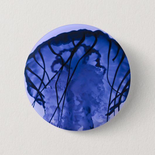 kwallen op blauw ronde button 5,7 cm (Voorkant)