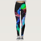 Kwallen op zwart - Leggings (Voorkant)