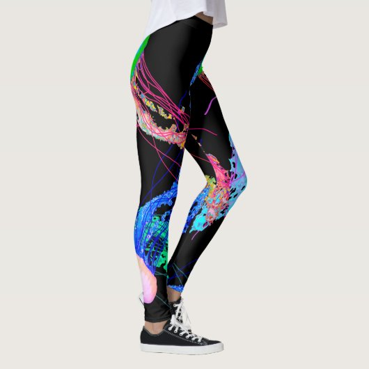 Kwallen op zwart - Leggings (Rechts)
