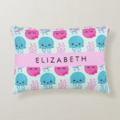 Kwallen Patroon, Leuke kwal, Zee, Jouw naam Accent Kussen (Voorkant)