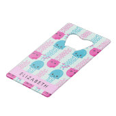 Kwallen Patroon, Leuke kwal, Zee, Jouw naam Creditkaart Flessenopener (Achterkant Gekanteld)