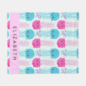 Kwallen Patroon, Leuke kwal, Zee, Jouw naam Fleece Deken (Voorkant (Horizontaal))
