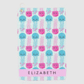 Kwallen Patroon, Leuke kwal, Zee, Jouw naam Golfhanddoek (Voorkant)