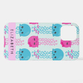 Kwallen Patroon, Leuke kwal, Zee, Jouw naam iPhone Hoesje (Achterkant horizontaal)