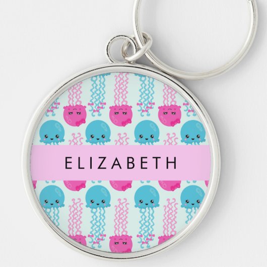 Kwallen Patroon, Leuke kwal, Zee, Jouw naam Sleutelhanger (Voorkant)