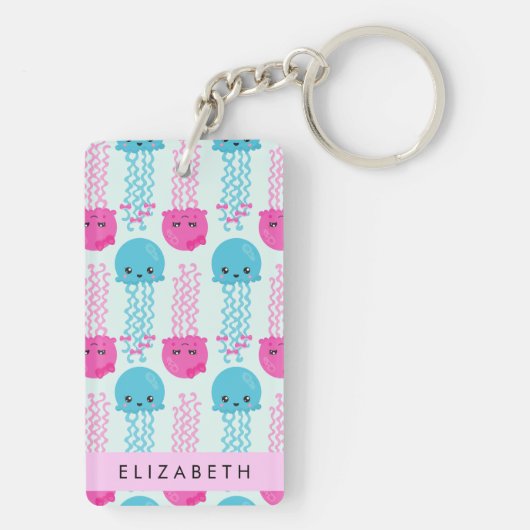 Kwallen Patroon, Leuke kwal, Zee, Jouw naam Sleutelhanger (achterkant)