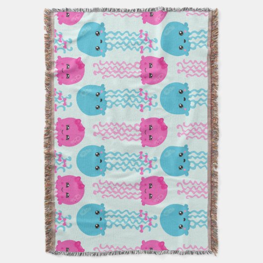 kwallen Patroon, schelvis, Zeeen Deken (Voorkant Verticaal)