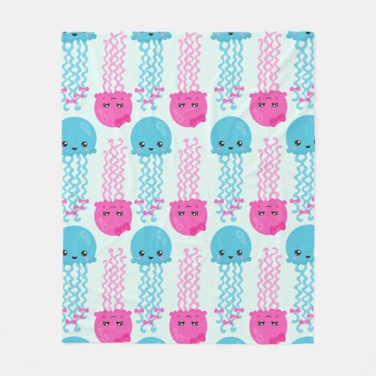 kwallen Patroon, schelvis, Zeeen Fleece Deken (Voorkant)