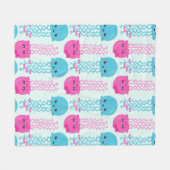 kwallen Patroon, schelvis, Zeeen Fleece Deken (Voorkant (Horizontaal))