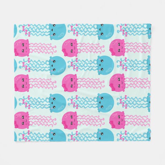 kwallen Patroon, schelvis, Zeeen Fleece Deken (Voorkant (Horizontaal))