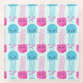 kwallen Patroon, schelvis, Zeeen Glazen Onderzetter (Voorkant)