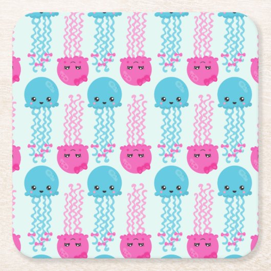 kwallen Patroon, schelvis, Zeeen Kartonnen Onderzetters (Voorkant)