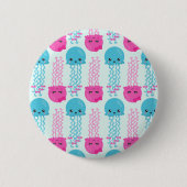 kwallen Patroon, schelvis, Zeeen Ronde Button 5,7 Cm (Voorkant)