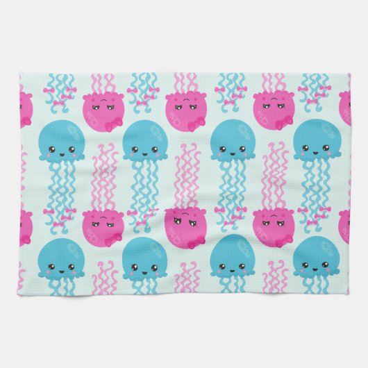 kwallen Patroon, schelvis, Zeeen Theedoek (Horizontaal)