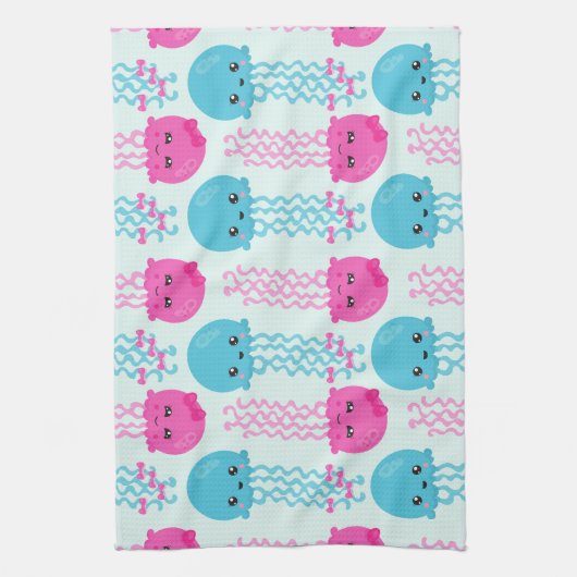 kwallen Patroon, schelvis, Zeeen Theedoek (Verticaal)