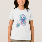 Kwallen Schattige Kawaii Tri-Blend Shirt (Voorkant)