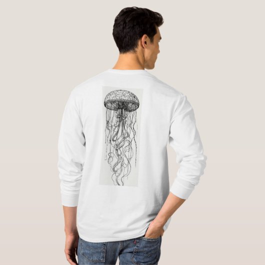 "Kwallen sereniteit: mystiek T-shirt ontwerp" (Achterkant volledig)