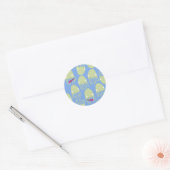 Kwallen spelen Ukelele Sticker in blauw (Envelop)