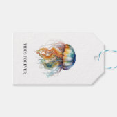 Kwallen van Rainbow Tides: Watercolor Kunst Cadeaulabel (Voorkant (Horizontaal))