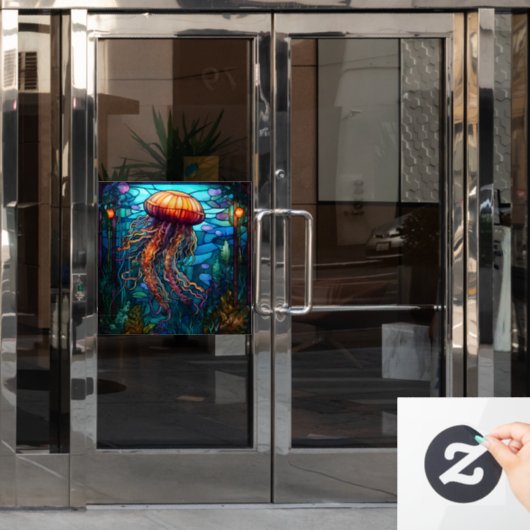 Kwallen venster Cling Raamsticker (Kantoordeur)