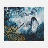 Kwallen, zee met gouden accenten fleece deken (Voorkant (Horizontaal))