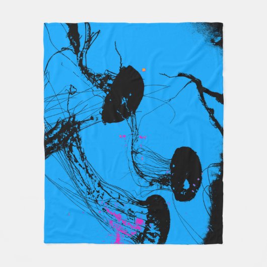 Kwallen - Zeedieren Fleece Deken (Voorkant)