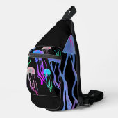 Kwallen zwerm zwarte slinger tas (Rechterhoek)