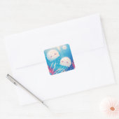 Kwallenvriendjes Avontuur Vierkante Sticker (Envelop)