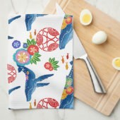 Kwalvispatroon van de soort Okianawan bingata Theedoek (Quarter Fold)