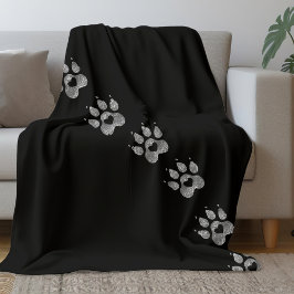 Kwam mijn hart binnen | Hondenpootafdrukken Hond M Fleece Deken