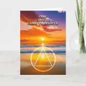 Kwam tot geloof AA Spreuk Strand bij zonsopgang Kaart (Voorkant)