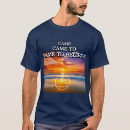 Kwam tot geloof AA Spreuk Strand bij zonsopgang T-shirt