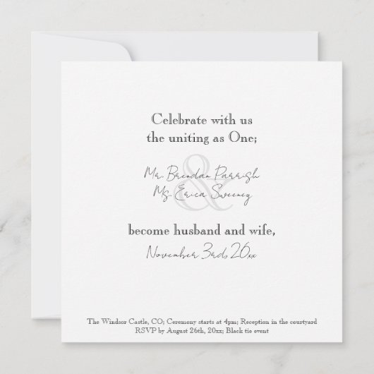 Kwam voor het gratis bier, bleef voor de bruiloft. kaart (Achterkant)