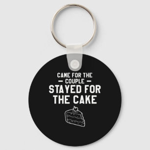 Kwam voor het koppel bleef voor het trouwcake-huwe sleutelhanger