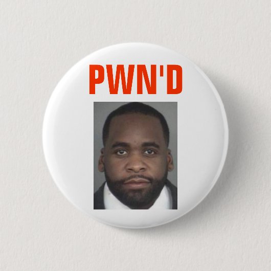 Kwame Kilpatrick: PWN'D Ronde Button 5,7 Cm (Voorkant)