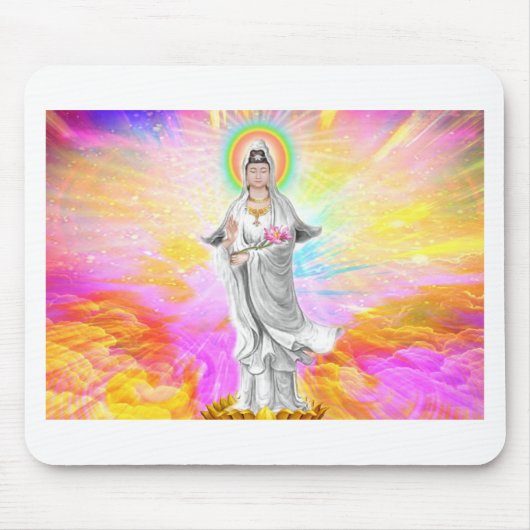 Kwan Yin de godin van compassie met roze Muismat (Voorkant)