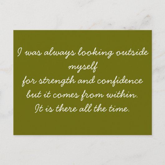 Kwantitatief Briefkaart - zelfvertrouwen (Voorkant)